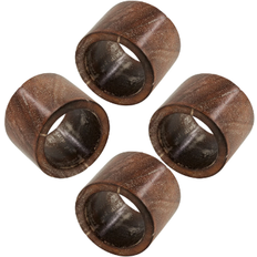 Saro Lifestyle Twisted Design Wood Napkin Rings, Brown - Set of 4