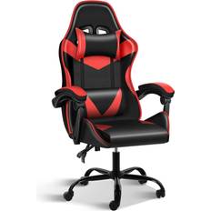 HealSmart Racing Swivel Recliner Gaming Chairs Black/Red
