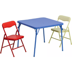 Flash Furniture Furniture Set Flash Furniture Mindy Kids Colorful Folding Table and Chair Set 3 piece