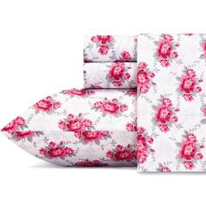 Betsey Johnson Skull Rose Trellis Bed Sheet White, Pink, Gray (233.7x198.1)