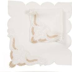 Textiles Xia Home Fashions 0.1 H Anais Elegant Lace Cloth Napkin White