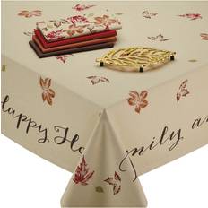 Tablecloths Design Imports DIIÂ® 104" Rustic Leaves Print Tablecloth Natural, Orange, Red, Multicolor