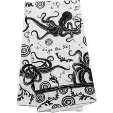 Karma Dish Octopus Kitchen Towel White, Black