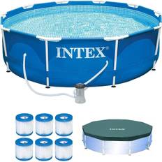 Pool 10ft Swimming Pools & Accessories Intex Rev-A-Shelf 10-ft x 30-in Round Above-Ground Pool 177206