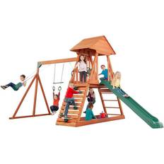 Slides Playground Creative Cedar Designs Chalet Wooden Swing Set