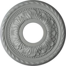 White Ceiling Medallions Ekena Millwork Palmetto 11.375-in W 11.375-in L Polyurethane