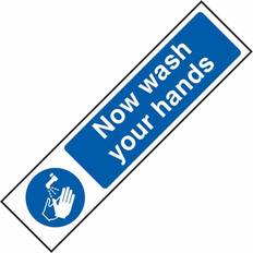 Centurion adhesive semi-rigid PVC Now Wash Your Hands Sign 200 Easy
