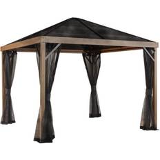 Sojag Pavilions & Accessories Sojag 7.9-ft 7.9-ft Sanibel Wood Metal Square Screened Gazebo with
