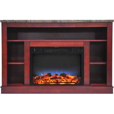 Cambridge 47.2' Width Fireplace Mantel with LED Electric Insert, Cherry