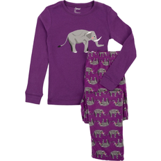 Leveret Kid's Cotton Top & Fleece Pants Pajamas Elephant