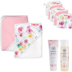 Honest The Company 9-Piece Floral Bubbles & Cuddles Bath Gift Set In Pink/white white 9