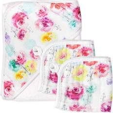 Honest Baby care Honest The Company 3-Piece Rose Blossom Hooded Towel And Washcloth Set White/multi White 3