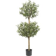 Nearly Natural 4.5' Olive Double Topiary Silk Tree