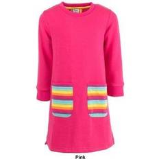 Leveret Girl's Rainbow Pocket Sweater Dress - Pink