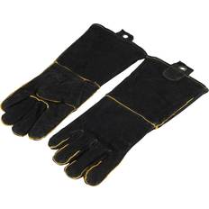 Mr. Bar-B-Q Extra Long Leather Bbq Gloves Pot Holder Black