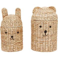 Tiere Kleinteile-Aufbewahrung OYOY Bear & Rabbit Storage Basket Set 2-pcs