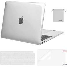 Macbook air 2021 MOSISO Compatible with MacBook Air 13 inch Case 2022, 2021-2018 Release A2337 M1 A2179 A1932 Retina Display Touch ID, Plastic Hard Shell&Keyboard Cover&Screen Protector&Storage Bag, Transparent