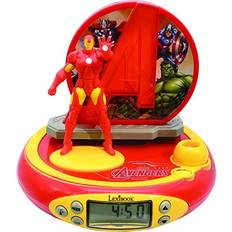 Rot Wecker Lexibook Marvel The Avengers Iron Man Clock Radio with Projector Showing Clock on Ceiling