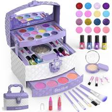 Foxprint My First Princess Make Up Kit - 12 PC Kids Makeup Set - Washable Pretend Makeup for Girls - These Makeup Toys for Girls