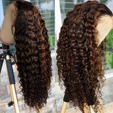Super idol 4x4 Deep Wave Lace Front Wig 16 inch P1B/30 Ombre