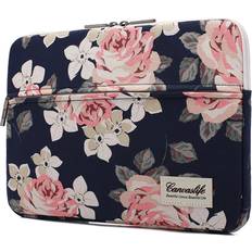 CanvasLife White Rose Patten Laptop Sleeve 14 inch 14.0 inch Laptop case