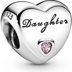 Pandora Daughter Heart Charm - Silver/Pink