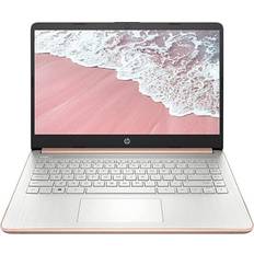 HP Premium 14-inch HD Thin and Light Laptop, Intel Quad-Core Processor, 8GB RAM, 64GB Storage, Long Battery Life, Webcam, Bluetooth, HDMI, Wi-Fi, Rose Gold, Windows 11 + 1 Year Microsoft 365