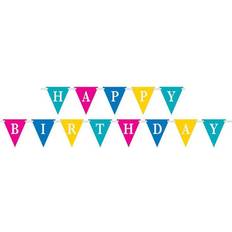Unique Party 49607 9ft Paper Bright Happy Birthday Bunting Flags
