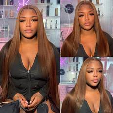 Zlike 13x4 HD Straight Lace Front Wig 22 inch Chocolate Brown
