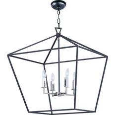 Black Ceiling Lamps Maxim Abode Textured Black/Polished Nickel Pendant Lamp 9.6"