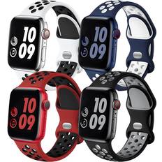Adorve Silicone Sport Bands for Apple Watch 7/6/5/4/3/2/1/SE 42/44/45/49mm 4-Pack