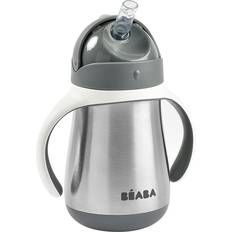 Beaba 8.5 Oz. Stainless Steel Straw Sippy Cup In Charcoal Charcoal 8.5 Oz