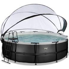 Oberirdische Pools Exit Toys Black Leather pool ø450x122cm with dome. [Levering: 4-5 dage]