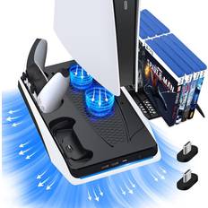 Ps5 games console Gaming Accessories PS5 Controller/Console Dock with Cooler Fan and 12 Games Storage