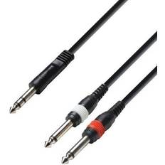 Adam Hall Cable 6.3 stereo to 2 Jack mono 3 m K3 YVPP 0300