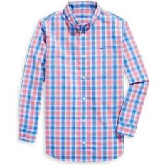 XL Hemden Vineyard Vines Boy's Classic-Fit Check Poplin Shirt - Bermuda Pink