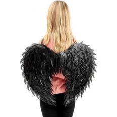 Black Wings with Fake Feathers