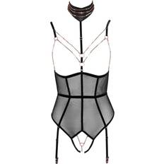 Abierta Fina Crotchless Body With Removable Suspender Straps