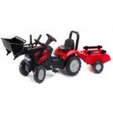 Plastic Pedal Cars Falk Case IH Maxxum CVX 130 Pedal Tractor with Front Loader and Trailer Ride-on 2 years, FA961AM