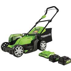 Cordless lawn mowers with batteries Lawn Mowers Greenworks 48-volt 17-in Push Cordless 4 Battery Powered Mower