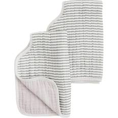Little Unicorn Cotton Muslin Burp Cloth (2 Pack) in Grey Stripe