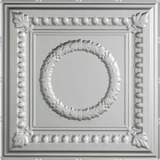 Fasade ACP L57 Faux Tin Rosette Victorian Lay In Ceiling Tiles - Pack of 5 Argent Silver Ceilings Ceiling Tiles Lay