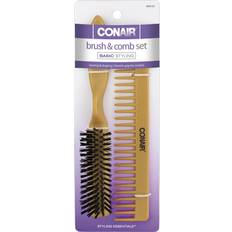 Conair Hair Combs Conair Simulated Wood Thumb Grip Nylon Volume Comb Set
