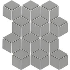 Floor Tiles Affinity Tile FMTRHOM Metro Rhombus Diamond Cubed Mosaic Floor Wall Tile Smooth Matte Porcelain Visual Sold Carton