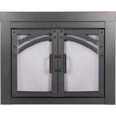 Pleasant Hearth Electric Fireplaces Pleasant Hearth Axel Small Glass Fireplace Doors