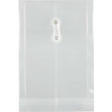 Jam Paper Shipping, Packing & Mailing Supplies Jam Paper Plastic Envelopes with Button & String Tie Closure 6 1/4 x 9 1/4 Clear 12/Pack