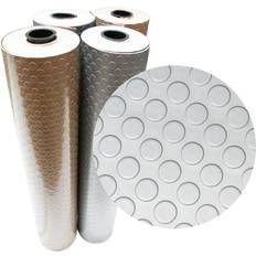 Beige Plastic Flooring Rubber-Cal Coin-Grip Metallic 4 ft. x 4 ft. Beige Commercial PVC Flooring