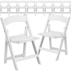 Flash Furniture Storage Flash Furniture 10 Pack Kids White Resin Folding Event Party Chair with Vinyl Padded Seat
