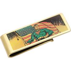 DC Comics Bronze-Plated Vintage Patriotic Superman Money Clip Blue