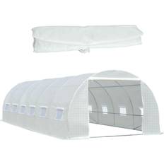 Greenhouse Accessories OutSunny 236.25 118 78.75 White Replacement Greenhouse Cover Tarp with 12 Zipper Door